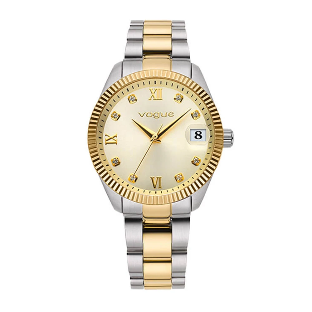 VOGUE Reina Mini μπρασελέ δύο τόνων από Ανοξείδωτο Ατσάλι, με Ζιργκόν 2020614362