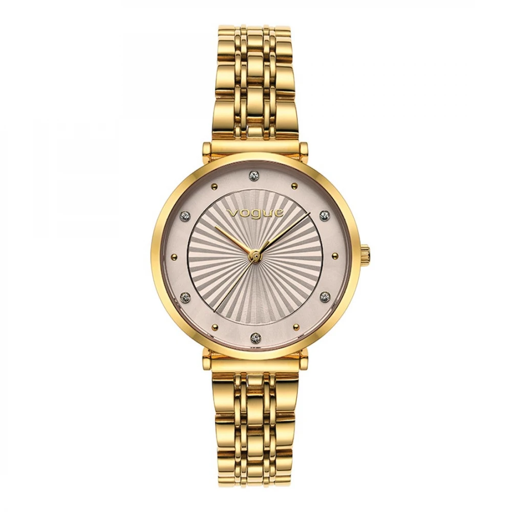 VOGUE Σειρά New Bliss Ρολόι με μπρασελέ από Χρυσό ανοξείδωτο ατσάλι και Ζιργκόν 2020815345