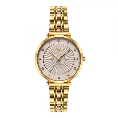 VOGUE Σειρά New Bliss Ρολόι με μπρασελέ από Χρυσό ανοξείδωτο ατσάλι και Ζιργκόν 2020815345