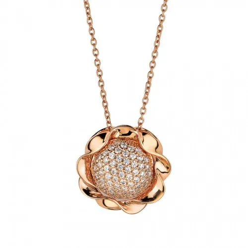 VOGUE Necklace Rose Garden Silver Rose Gold Tone Plated 206141.2