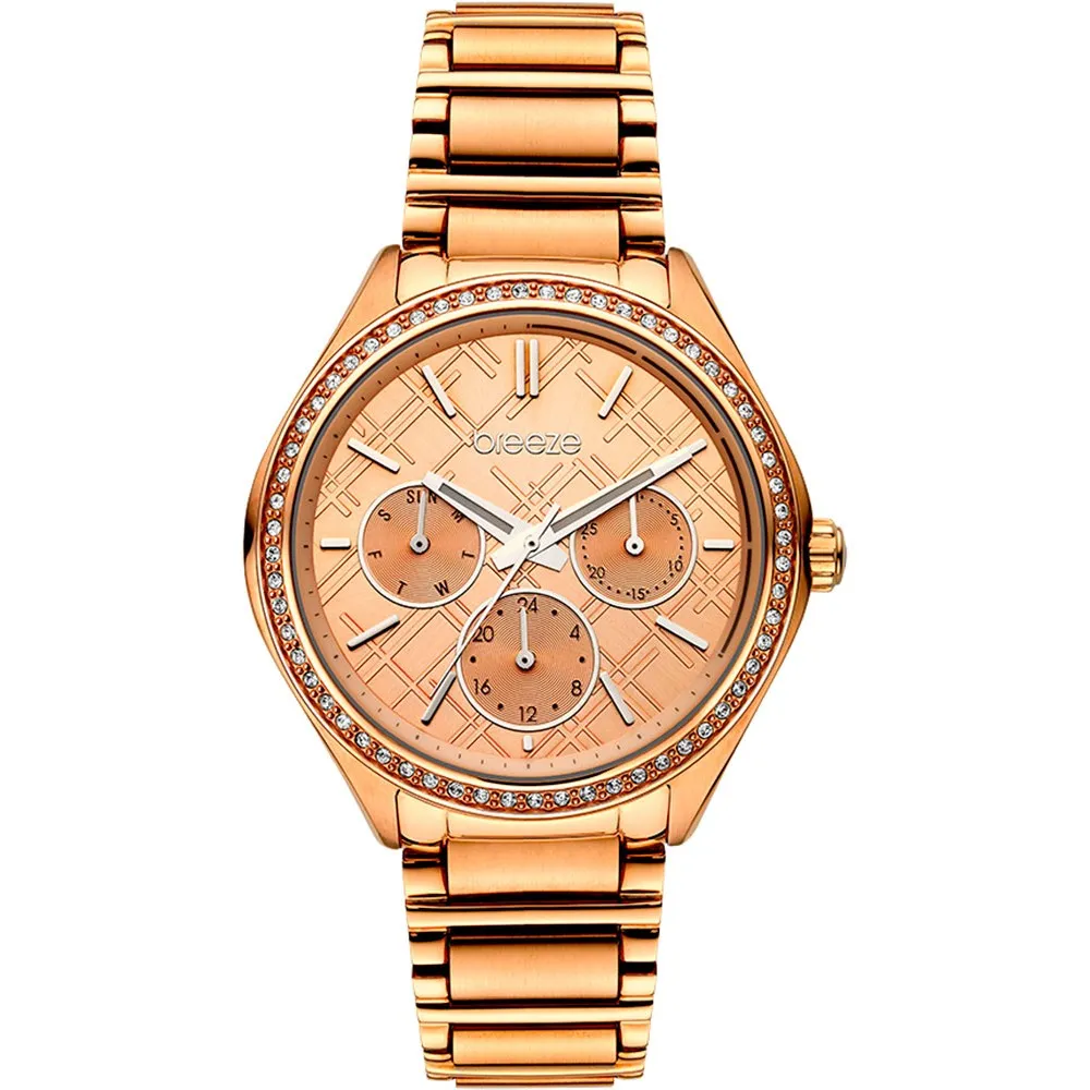 BREEZE Intensifire Crystals Rose Gold Stainless Steel Bracelet 212041.4