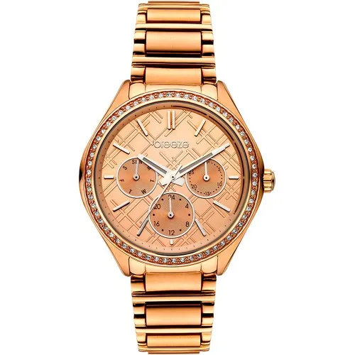 BREEZE Intensifire Crystals Rose Gold Stainless Steel Bracelet 212041.4