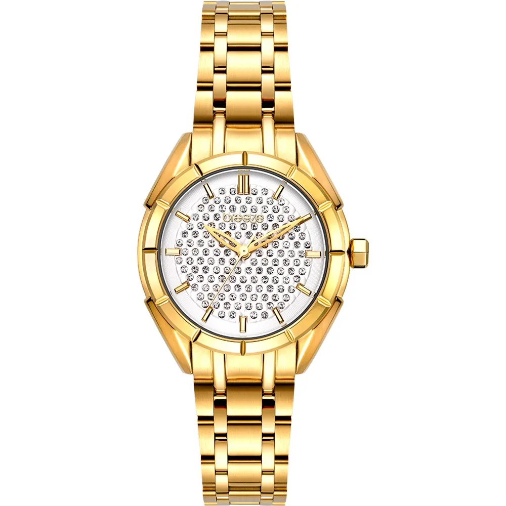 BREEZE Gemstonia Crystals Gold Stainless Steel Bracelet 212181.2