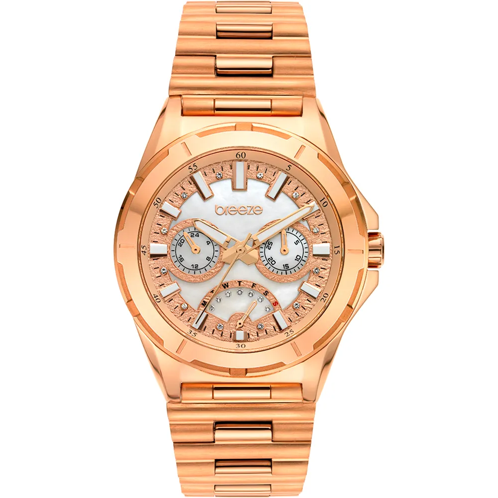 BREEZE Elysian Crystals Rose Gold Stainless Steel Bracelet 212271.4