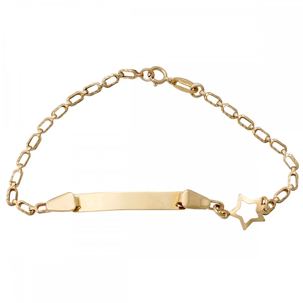 14K Χρυσό Bραχιόλι Ταυτότητα με Αστέρι 2128AV1