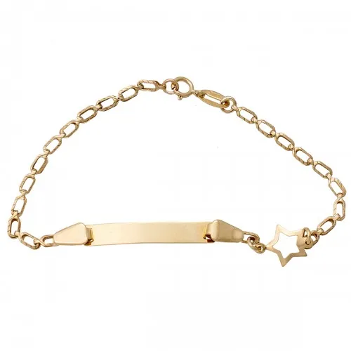 14K Χρυσό Bραχιόλι Ταυτότητα με Αστέρι 2128AV1