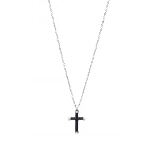 Visetti StainlessSteel Man Cross Necklace 21D-KD014SB
