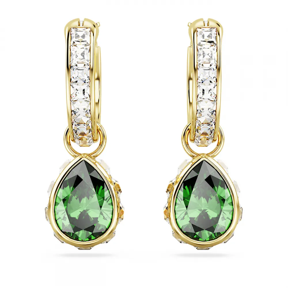 SWAROVSKI Σκουλαρίκια-σταγόνα Stilla Κοπή Pear, Πράσινα, Επιμετάλλωση σε χρυσαφί τόνο 5662922
