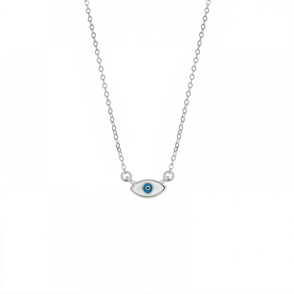 SENZA Κολιέ Ασήμι 925 ,Ματάκι με Σμάλτο SSR2831SR