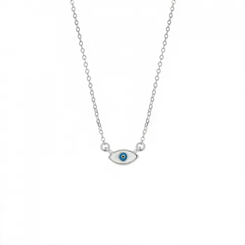 SENZA Κολιέ Ασήμι 925 ,Ματάκι με Σμάλτο SSR2831SR