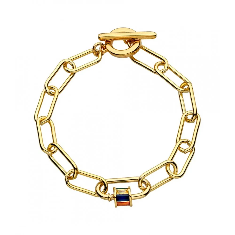 BREEZE Βραχιόλι Επιχρυσωμένο με Πολύχρωμα Ζιργκόν 310006.1