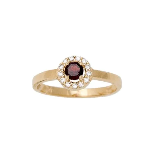 14K Χρυσό Δαχτυλίδι με Γρανάδα και Ζιργκόν 3414GR