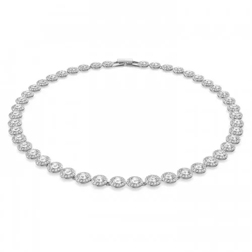 SWAROVSKI Angelic Κολιέ Στρογγυλής Κοπής, Λευκό, Επιροδιωμένο 5117703