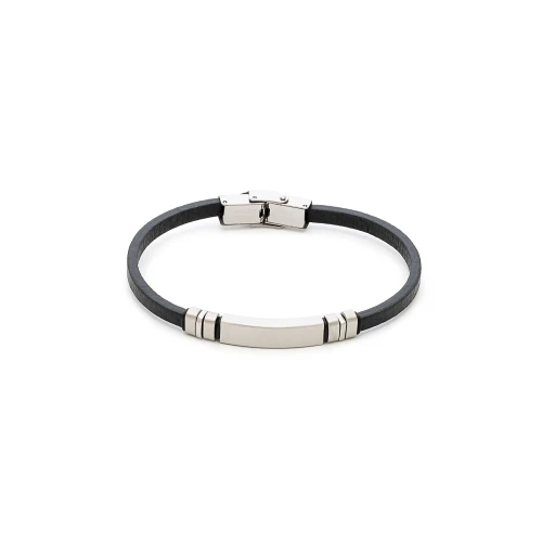 VISETTI Ατσάλινο Βραχιόλι με Δέρμα Ανδρικό 51C-BR318SB