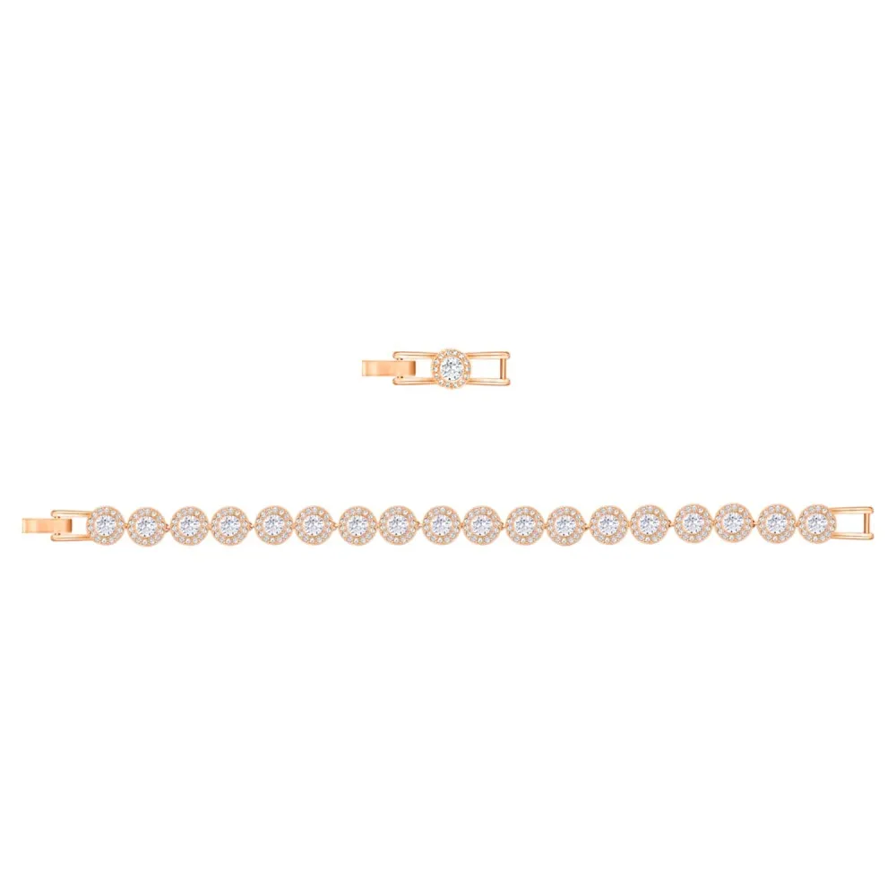 SWAROVSKI Angelic Βραχιόλι Στρογγυλό, Λευκό, Ροζ Επιχρυσωμένο 5240513