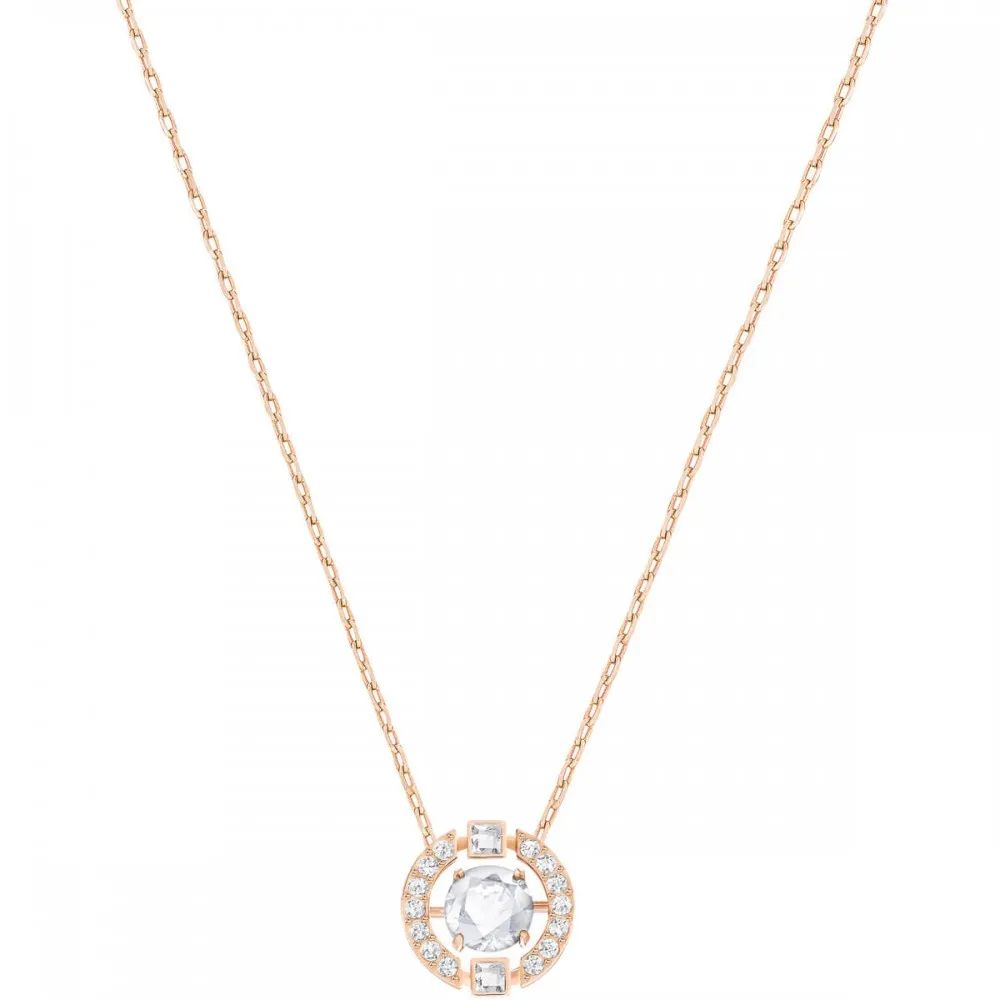 SWAROVSKI Sparkling DC Κολιέ Στρογγυλό, Λευκό, Ροζ Επιχρυσωμένο 5272364