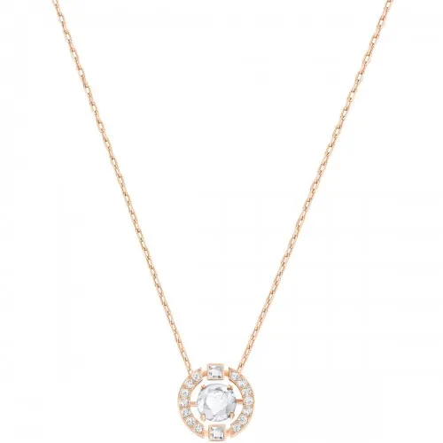 SWAROVSKI Sparkling DC Κολιέ Στρογγυλό, Λευκό, Ροζ Επιχρυσωμένο 5272364