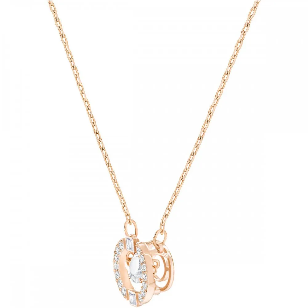 SWAROVSKI Sparkling DC Κολιέ Στρογγυλό, Λευκό, Ροζ Επιχρυσωμένο 5272364