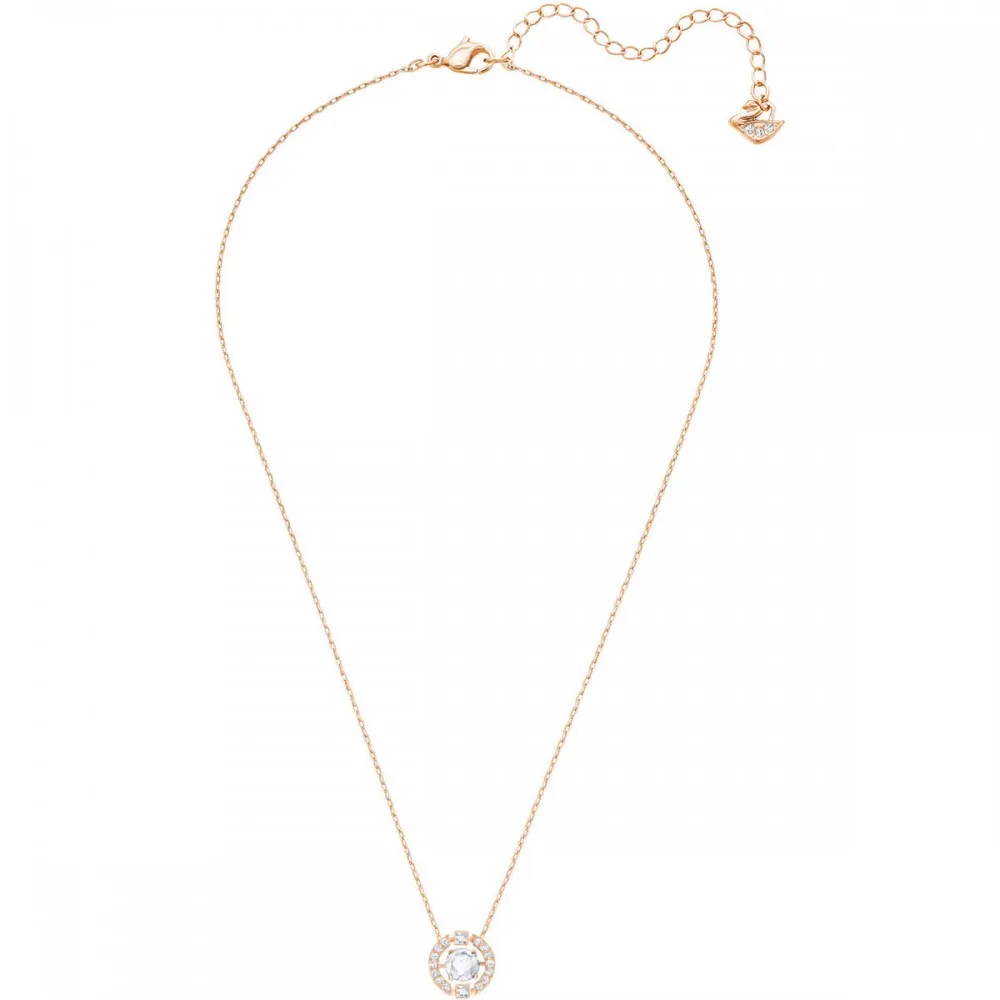 SWAROVSKI Sparkling DC Κολιέ Στρογγυλό, Λευκό, Ροζ Επιχρυσωμένο 5272364