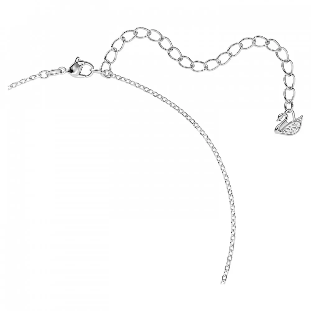 SWAROVSKI Iconic Swan Κολιέ Μαύρο, Επιροδιωμένο 5347329