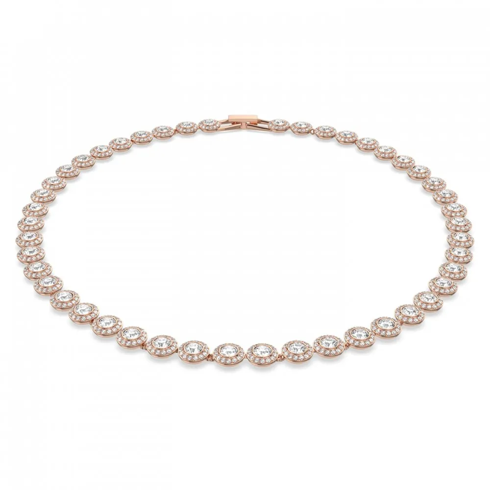 SWAROVSKI Angelic necklace Round, White, Rose gold-tone plated 5367845
