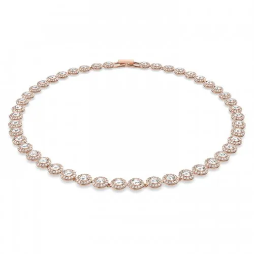 SWAROVSKI Angelic necklace Round, White, Rose gold-tone plated 5367845