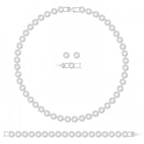 SWAROVSKI Angelic Set Στρογγυλό, Λευκό, Επιροδιωμένο 5367853