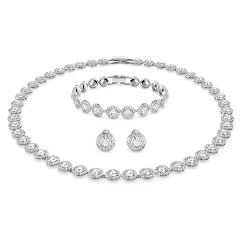SWAROVSKI Angelic Set Στρογγυλό, Λευκό, Επιροδιωμένο 5367853