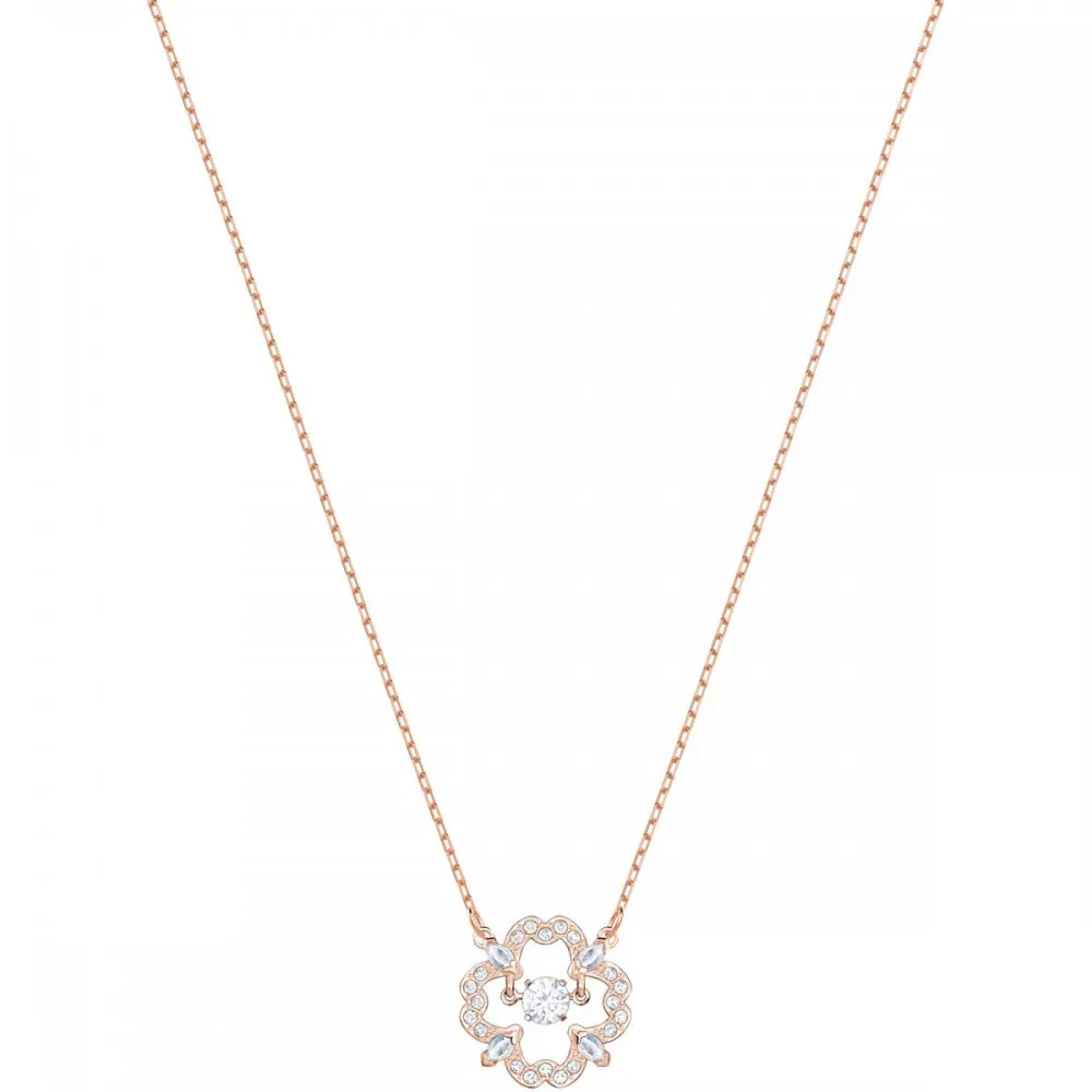 SWAROVSKI Sparkling Dance Flower Κολιέ Λευκό, Ροζ Επιχρυσωμένο 5408437