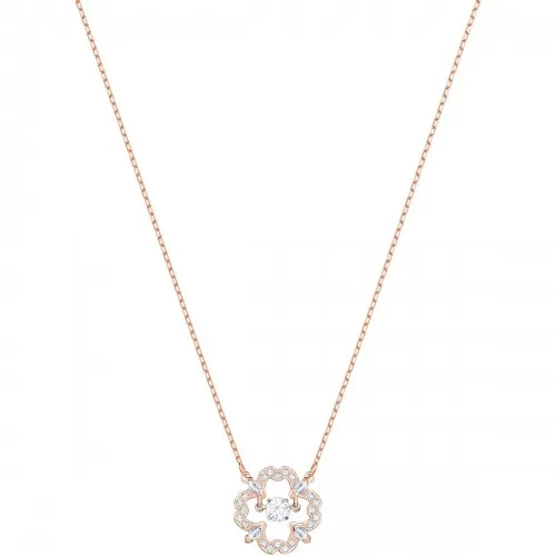 SWAROVSKI Sparkling Dance Flower Κολιέ Λευκό, Ροζ Επιχρυσωμένο 5408437