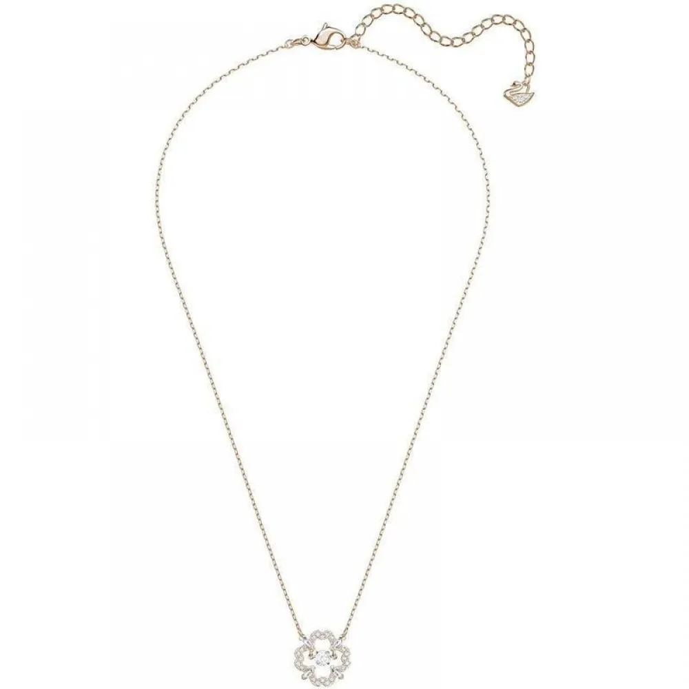SWAROVSKI Sparkling Dance Flower Κολιέ Λευκό, Ροζ Επιχρυσωμένο 5408437
