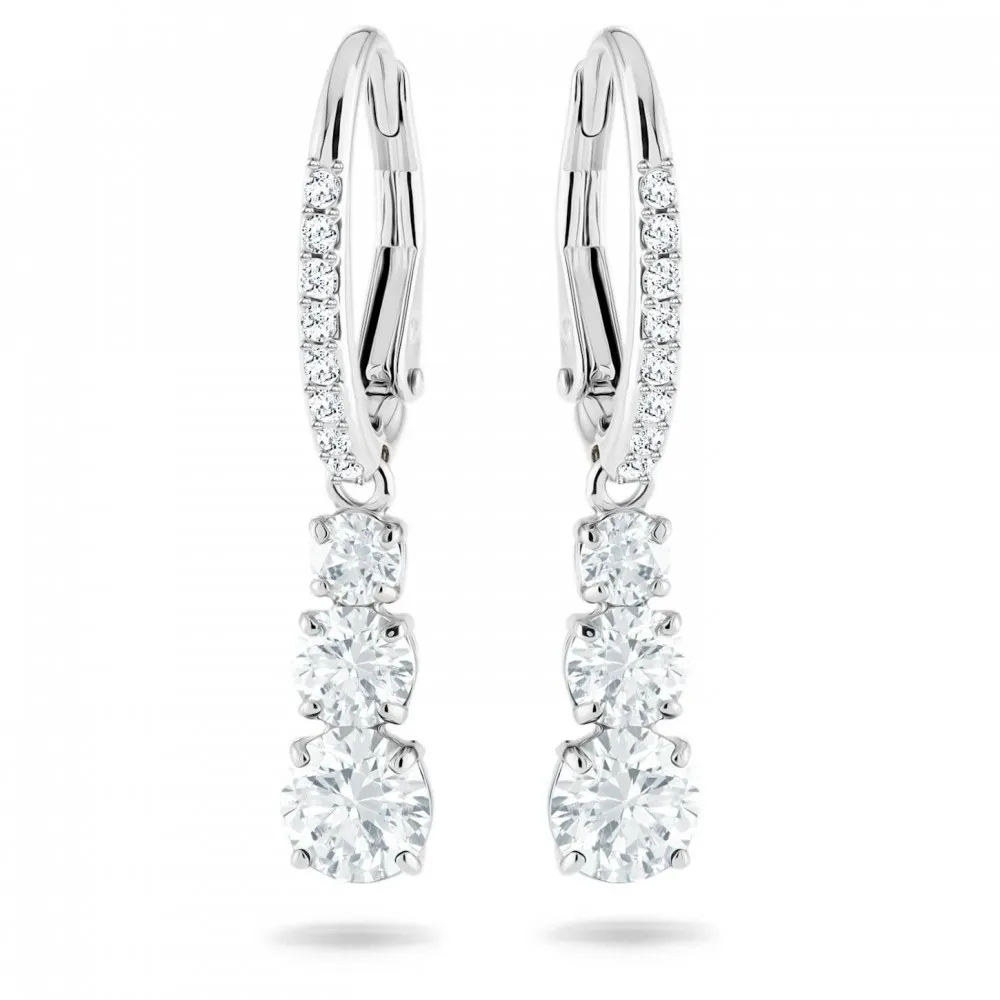 SWAROVSKI Attract Trilogy Κρίκοι Μικτές στρογγυλές κοπές, Λευκά, Επιροδιωμένα 5416155