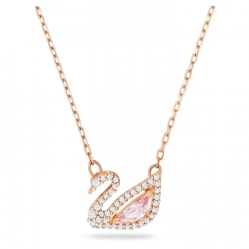 SWAROVSKI Dazzling Swan Κολιέ Κύκνος, Ροζ, Ροζ-Χρυσό 5469989