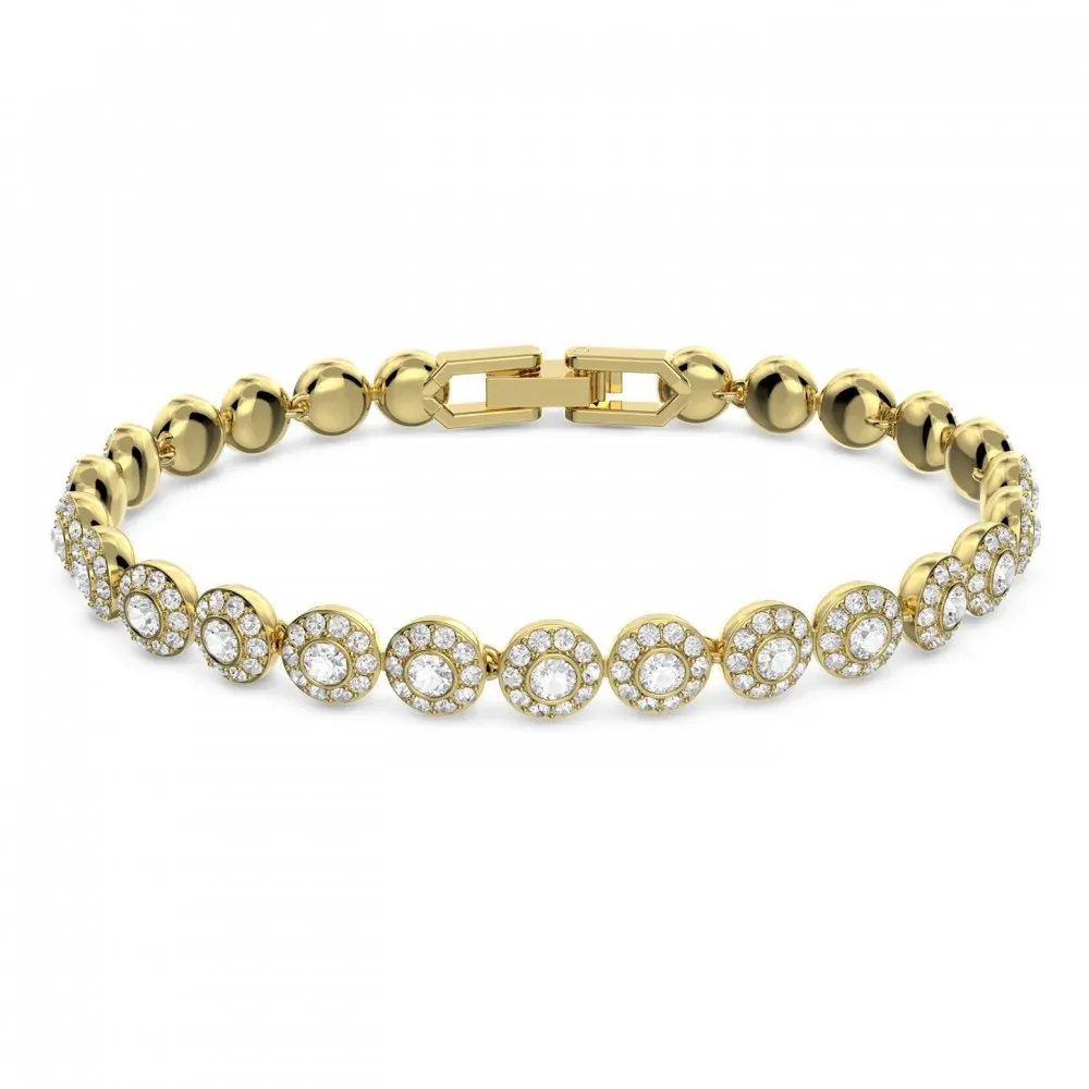 SWAROVSKI Angelic Βραχιόλι Στρογγυλό, Λευκό Eπιχρυσωμένο 5505469