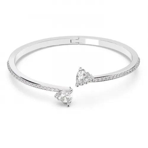 SWAROVSKI Attract Soul Heart Άκαμπτο βραχιόλι Λευκό Μεγάλο, Επιροδιωμένο 5535289