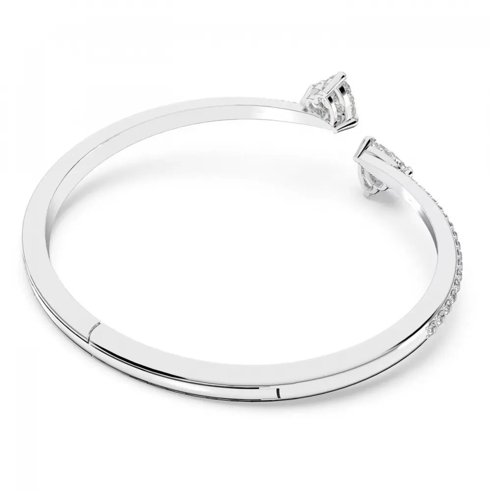 SWAROVSKI Attract Soul Heart Άκαμπτο βραχιόλι Λευκό Μεγάλο, Επιροδιωμένο 5535289