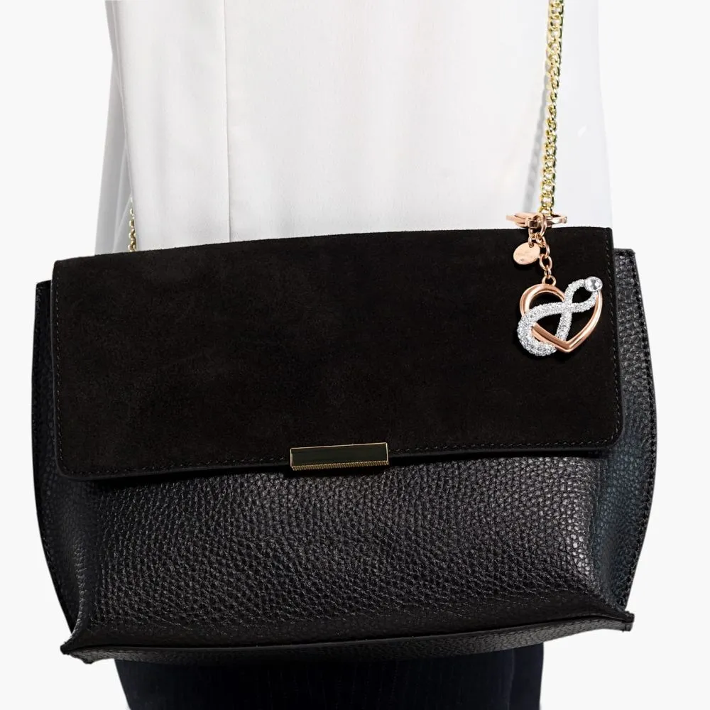 SWAROVSKI Infinite Γούρι τσάντας Άπειρο και καρδιά, Λευκό, Φινίρισμα από διάφορα μέταλλα 5530885