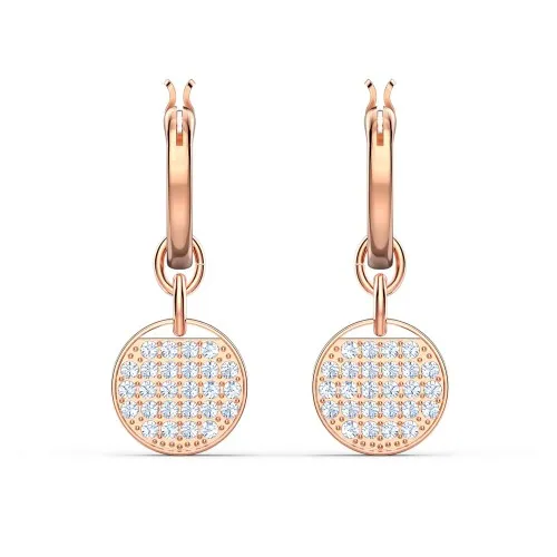 SWAROVSKI Ginger Κρίκοι Λευκό, Ροζ επιχρυσωμένο 5567528