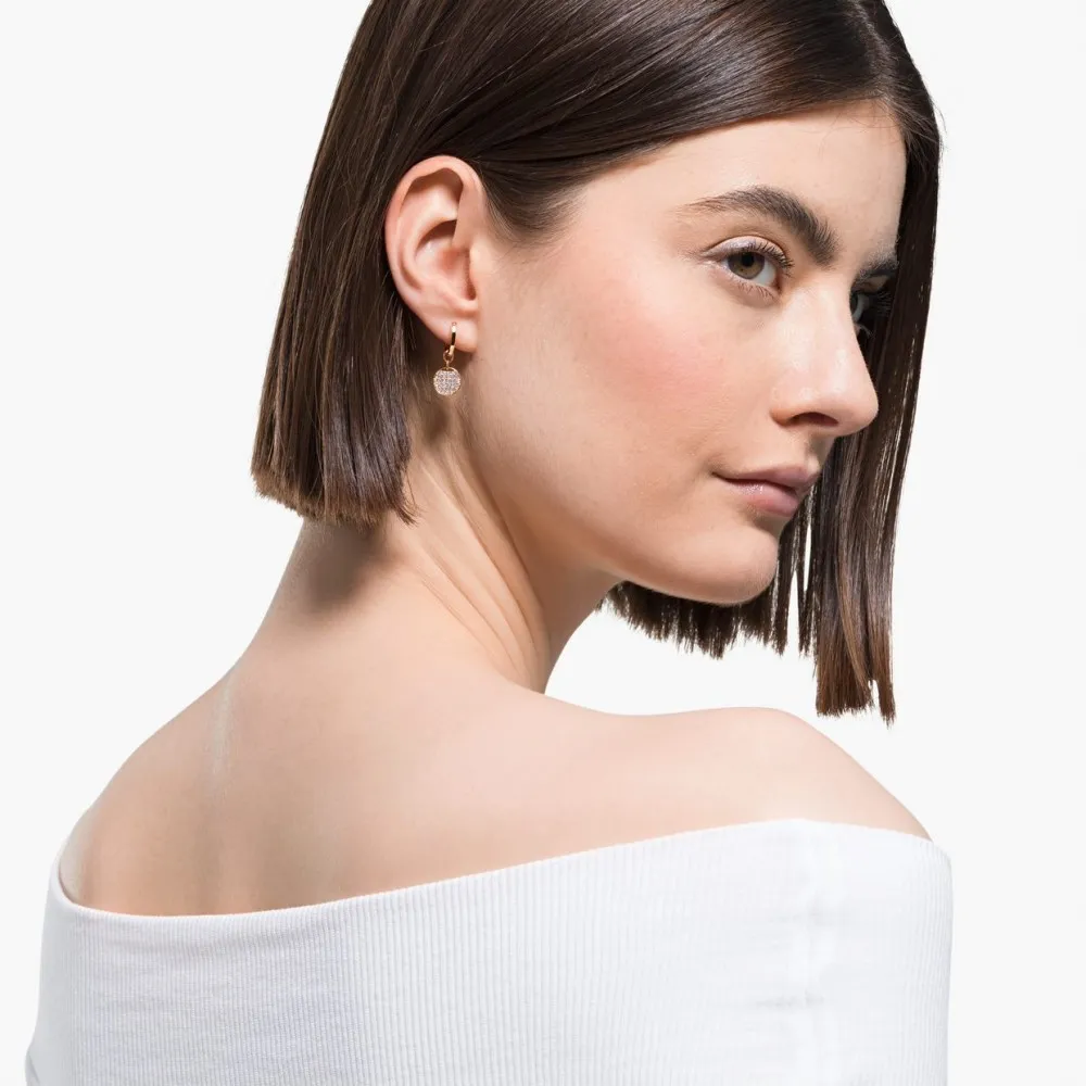 SWAROVSKI Ginger Κρίκοι Λευκό, Ροζ επιχρυσωμένο 5567528