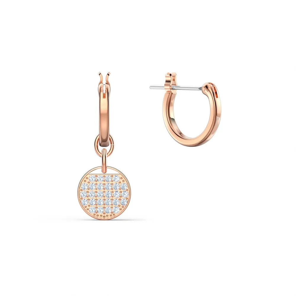 SWAROVSKI Ginger Κρίκοι Λευκό, Ροζ επιχρυσωμένο 5567528