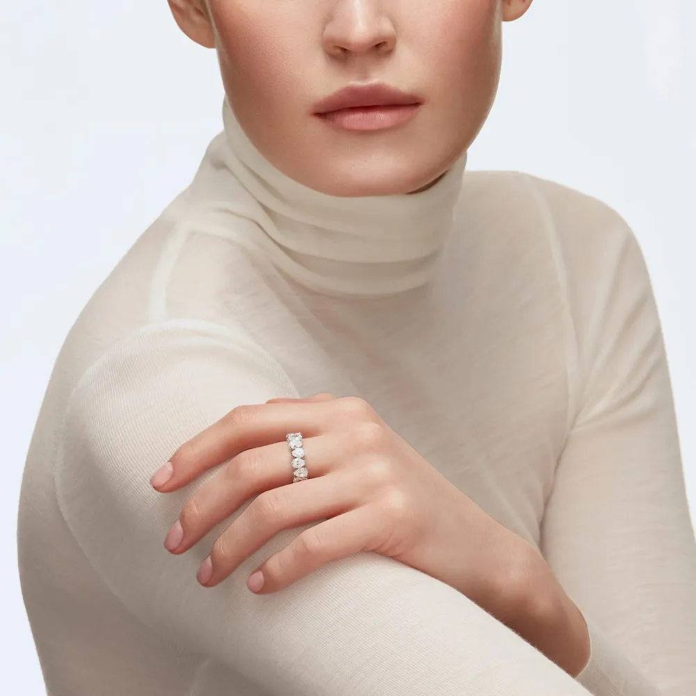 SWAROVSKI Vittore Δαχτυλίδι με Ζιργκόν κοπής pear, Λευκό, Επιροδιωμένο 5572825