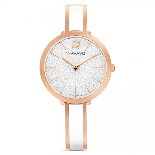 SWAROVSKI Crystalline Delight watch Swiss Made, Metal bracelet, White, Rose gold-tone 5580541