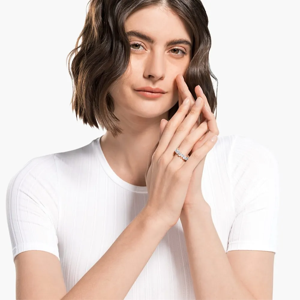 SWAROVSKI Vittore Δαχτυλίδι με Ζιργκόν κοπής pear, Λευκό, Ροζ Επιχρυσωμένο 5585425