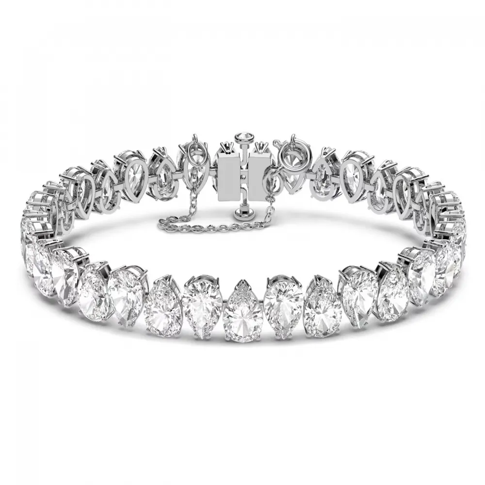 SWAROVSKI Millenia Βραχιόλι Kοπή Pear, Λευκό, Επιροδιωμένο 5598350