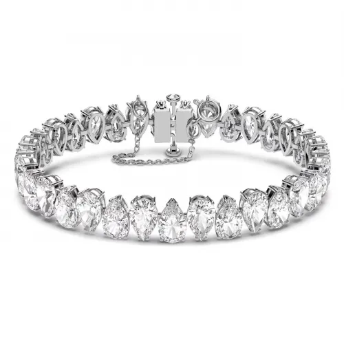 SWAROVSKI Millenia Βραχιόλι Kοπή Pear, Λευκό, Επιροδιωμένο 5598350
