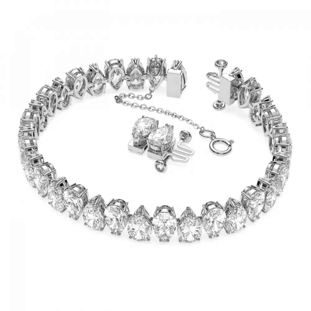 SWAROVSKI Millenia Βραχιόλι Kοπή Pear, Λευκό, Επιροδιωμένο 5598350