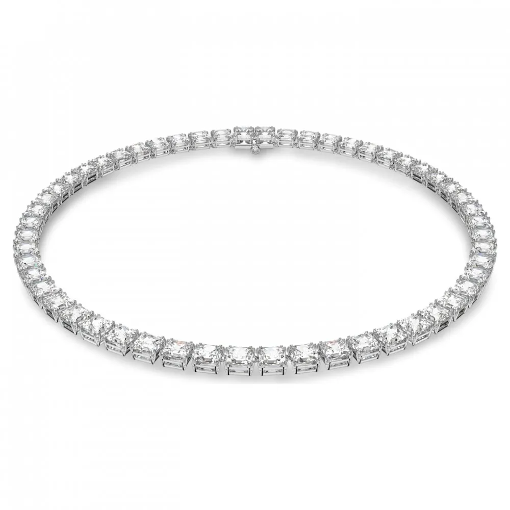 SWAROVSKI Millenia Κολιέ με Ζιργκόν Swarovski και κρύσταλλο κοπής square, Λευκό, Επιροδιωμένο 5599153