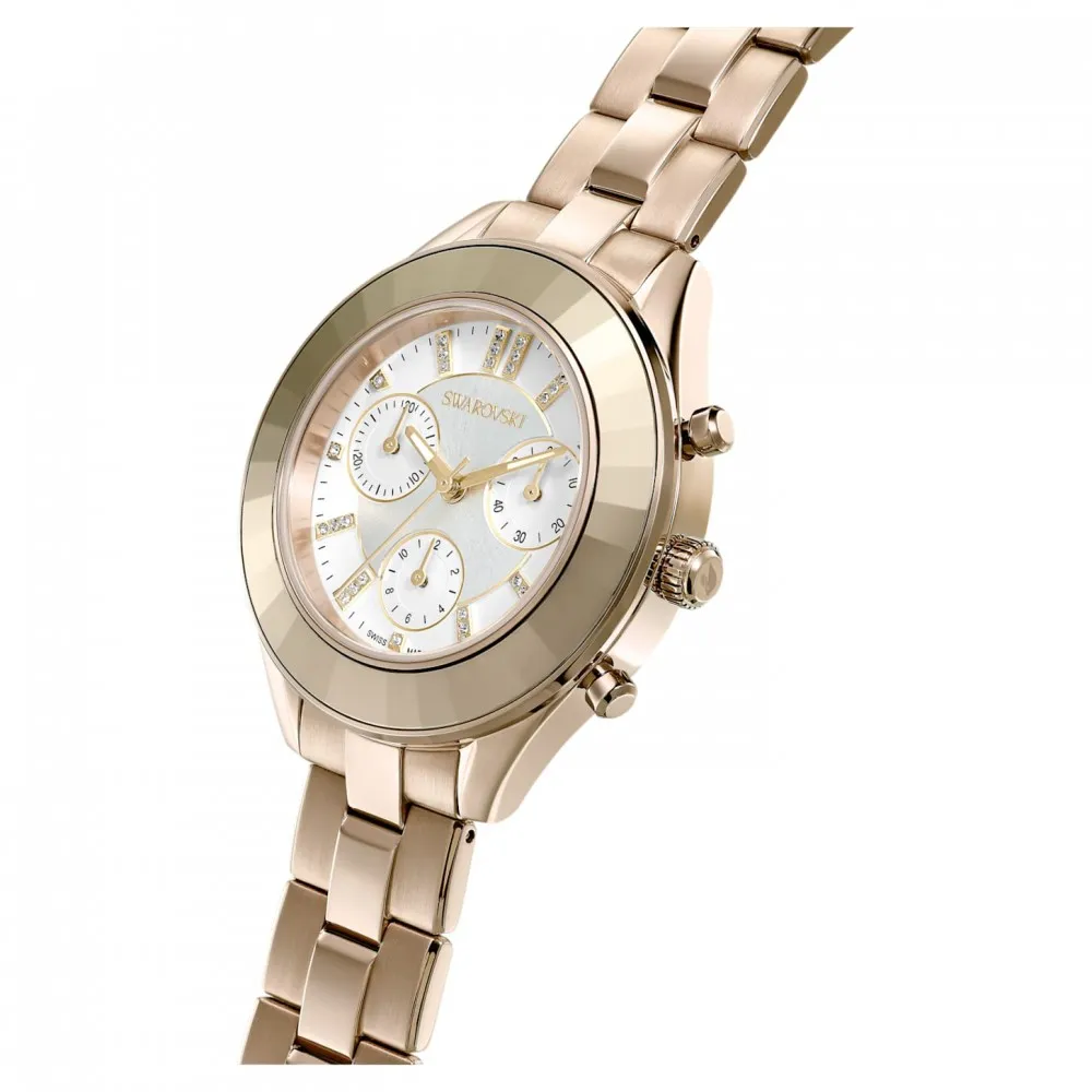 SWAROVSKI Octea Lux Sport Chronograph Metal Bracelet White Gold-tone PVD 5610517
