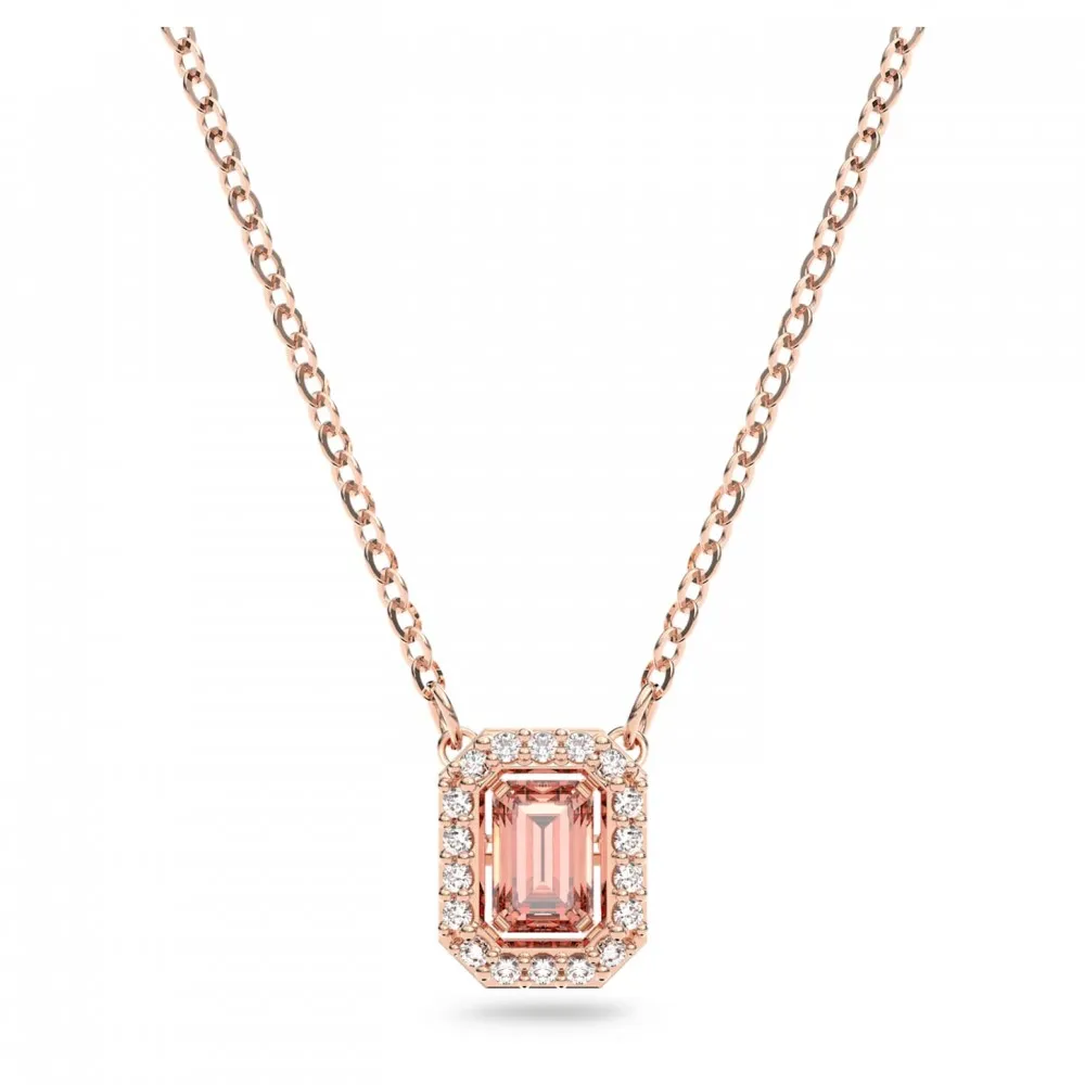 SWAROVSKI Millenia Κολιέ Ζιργκόν οκταγωνικής κοπής, Ροζ, Ροζ επιχρυσωμένο 5614933