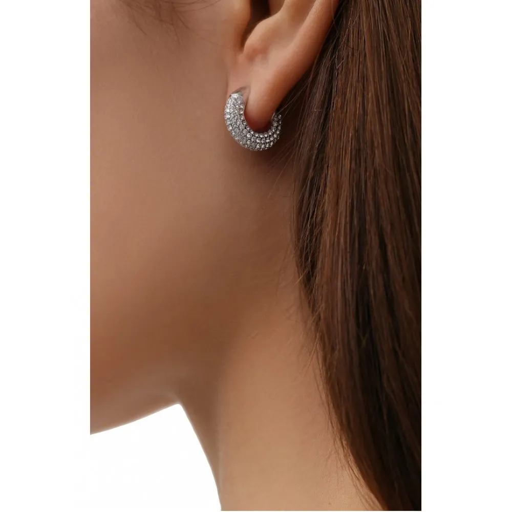 SWAROVSKI Dextera Κρίκοι Pavé, Λευκά, Επιροδιωμένα 5618306